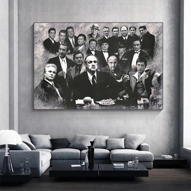 Plakaty z nadrukami Klasycznego Filmu Ojciec Chrzestny z Vito Corleone i Al Pacino - ozdoby do dekoracji wnętrz - Wianko - 3