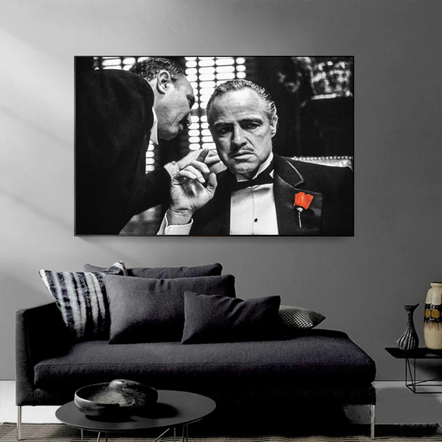 Plakaty z nadrukami Klasycznego Filmu Ojciec Chrzestny z Vito Corleone i Al Pacino - ozdoby do dekoracji wnętrz - Wianko - 5