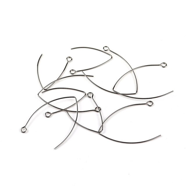 50 sztuk/partia hipoalergicznych kolczyków V kształt francuskiego stylu zaczepu na ucho wykonanych ze stali nierdzewnej 316L z dowolnym ustawieniem drutu - biżuteria DIY - Wianko - 3