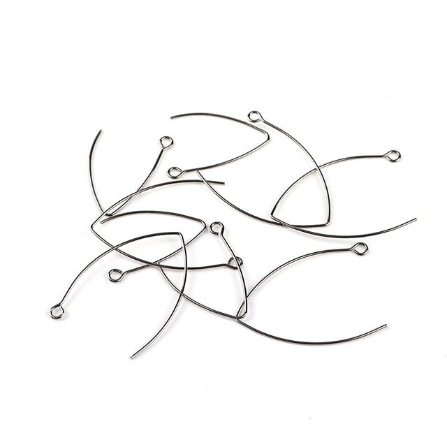 50 sztuk/partia hipoalergicznych kolczyków V kształt francuskiego stylu zaczepu na ucho wykonanych ze stali nierdzewnej 316L z dowolnym ustawieniem drutu - biżuteria DIY - Wianko - 12