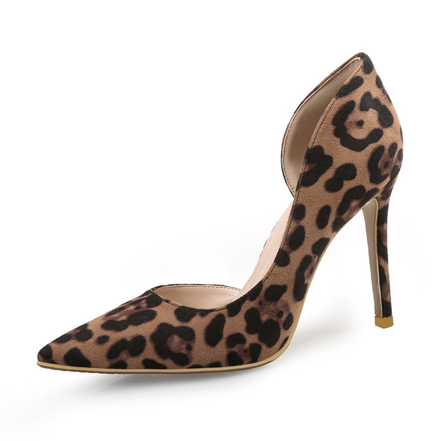 Damskie czółenka z wysokim obcasem w modnym wzorze leoparda, wiosenno-letnie, zamszowe buty imprezowe VOESENEES (6cm, 8cm, 10cm) - Wianko - 12