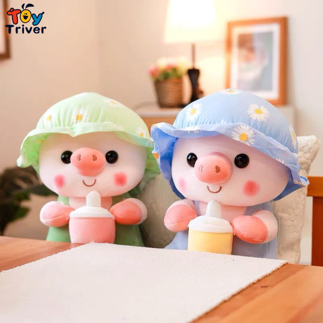 Pluszowa zabawka Pig Boba Bubble Tea Kawaii - idealny prezent dla dzieci i dorosłych - Wianko - 4