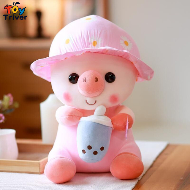 Pluszowa zabawka Pig Boba Bubble Tea Kawaii - idealny prezent dla dzieci i dorosłych - Wianko - 6