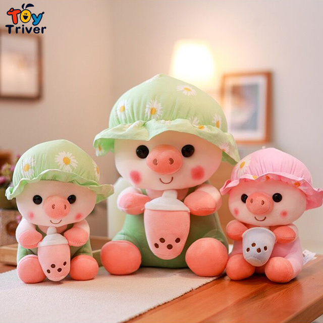 Pluszowa zabawka Pig Boba Bubble Tea Kawaii - idealny prezent dla dzieci i dorosłych - Wianko - 5