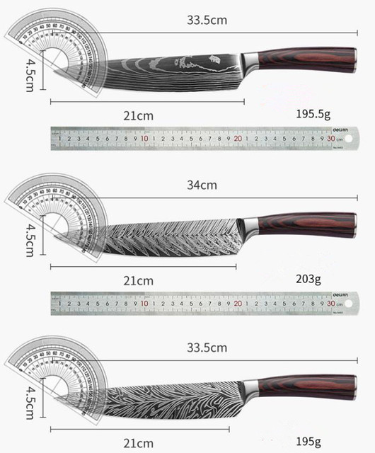 Nóż kuchenny szefa z japońskiej stali damasceńskiej do sushi, łososia, sashimi, warzyw i mięsa - Wianko - 2