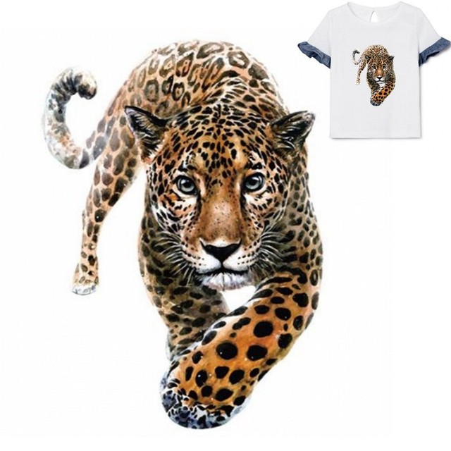 Żelazko na plastry 3D z motywem leoparda i tygrysa do DIY naprasowane na ubrania – termiczne naklejki dekoracyjne - Wianko - 1