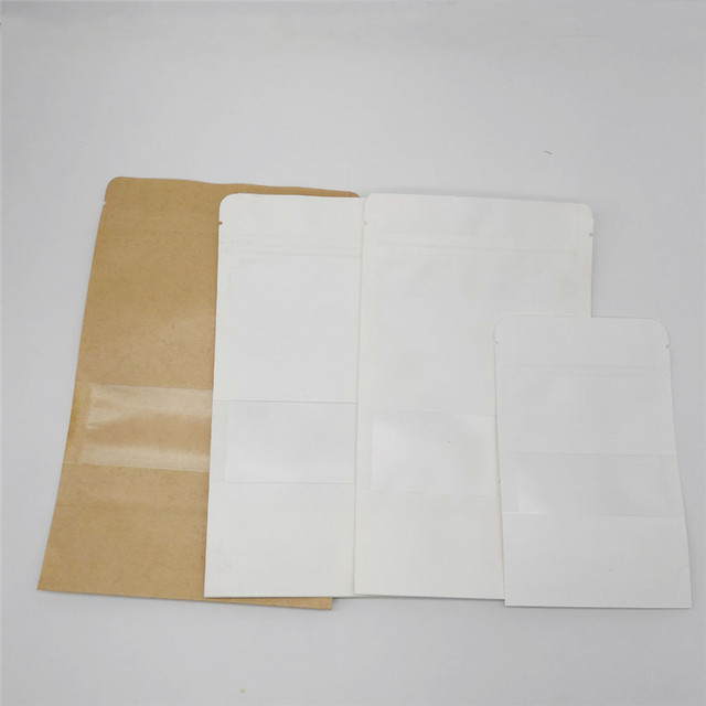 Biała torba papierowa z zamkiem, 50 sztuk - Wianko - 3