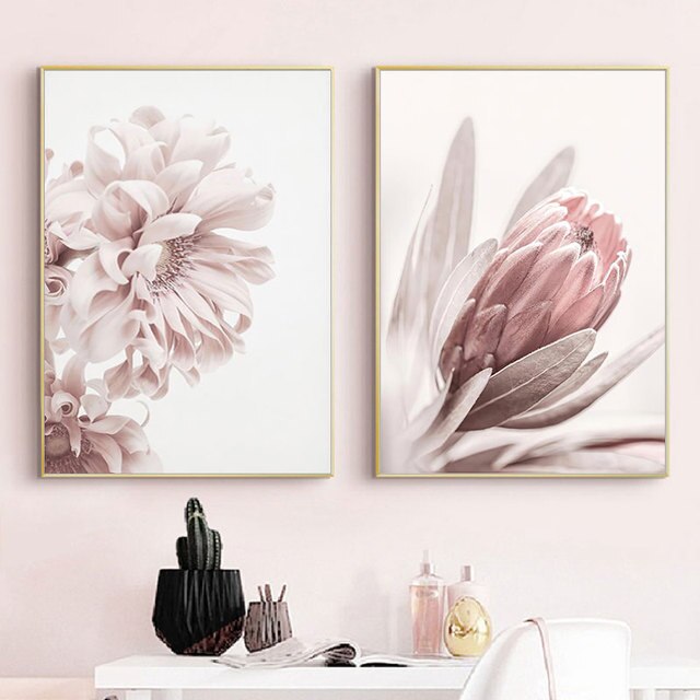 Nowoczesny obraz dekoracyjny - różowy kwiat na płótnie do salonu i sypialni - Wianko - 8