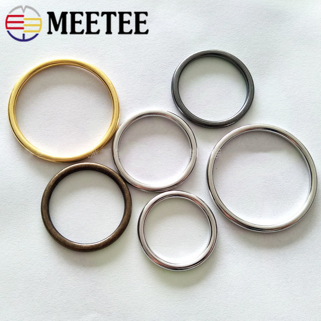 10 aluminiowych pierścieni Meetee 15-60mm do paska - klamry DIY dla ubrań i akcesoriów skórzanych - Wianko - 1