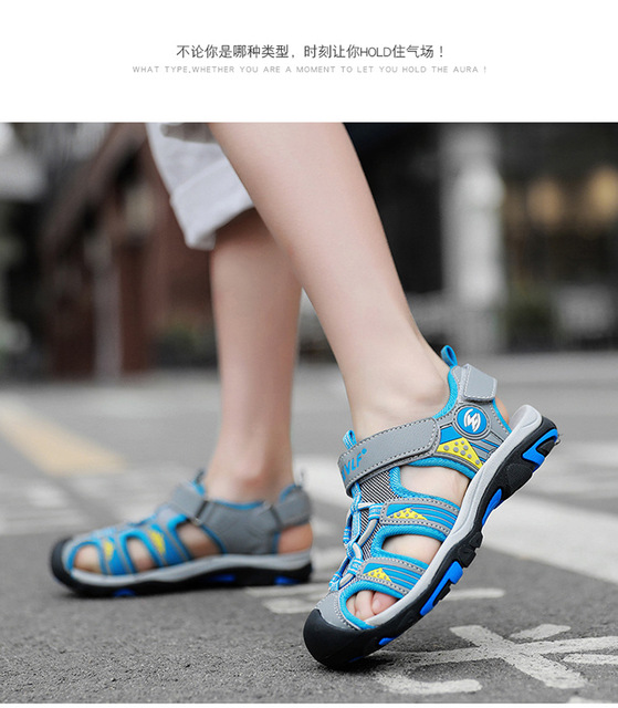 LEMAI 2021 nowe wiosenne sandały dla dzieci chłopięce z miękkim dnem i oddychającą gumową podeszwą - Wianko - 9