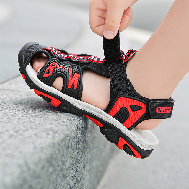 LEMAI 2021 nowe wiosenne sandały dla dzieci chłopięce z miękkim dnem i oddychającą gumową podeszwą - Wianko - 32