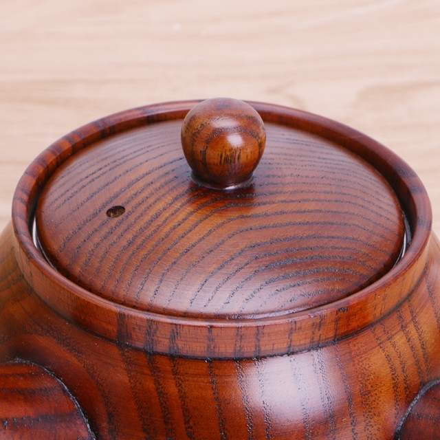 Dzbanek do parzenia kawy chińskiego stylu z długim uchwytem i tradycyjnym drewnianym charakterem - Wianko - 4