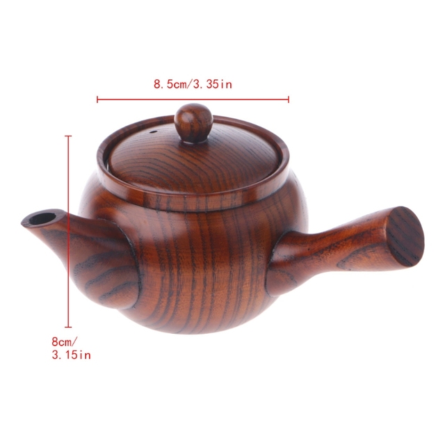 Dzbanek do parzenia kawy chińskiego stylu z długim uchwytem i tradycyjnym drewnianym charakterem - Wianko - 1