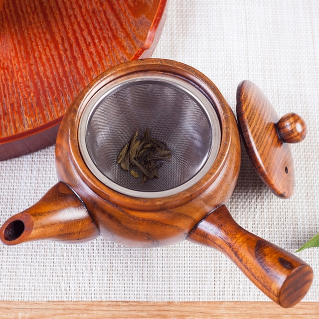 Dzbanek do parzenia kawy chińskiego stylu z długim uchwytem i tradycyjnym drewnianym charakterem - Wianko - 7