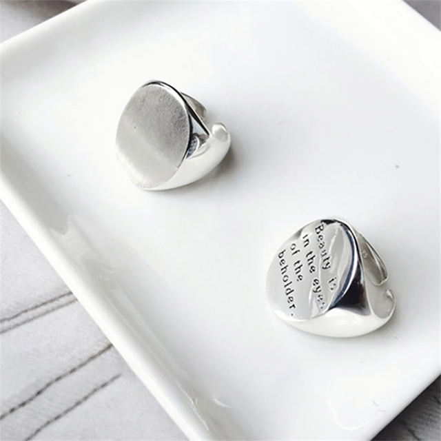 Srebrny pierścionek ze stali nierdzewnej z regulacją - stylowa biżuteria na rocznicę - Wianko - 1