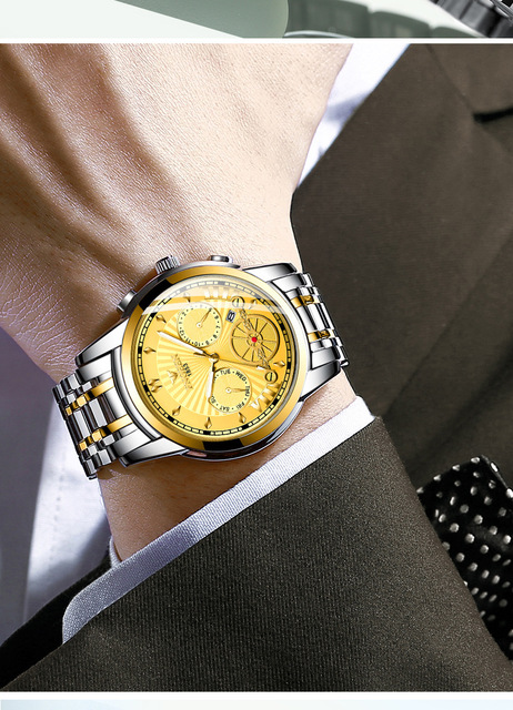 Męski zegarek kwarcowy Top Marka Luxury Sport, z automatycznym mechanizmem, analogowy, ze stali nierdzewnej - Wianko - 12