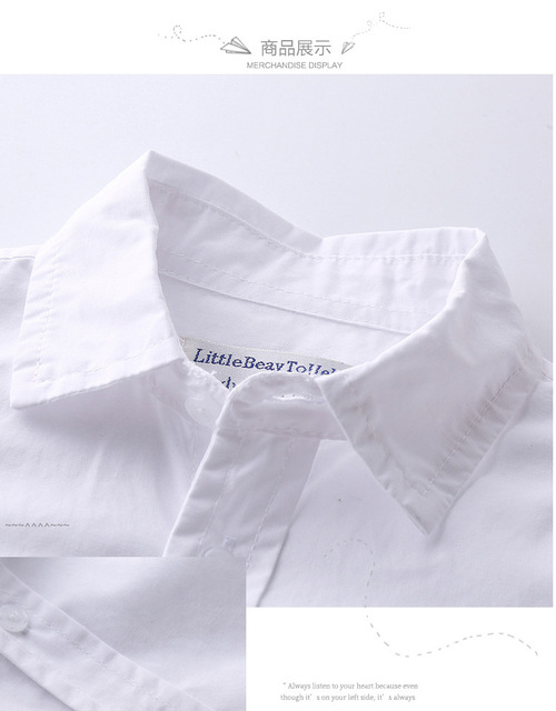 Eleganckie białe koszule formalne dla chłopców z długim rękawem, idealne na szkolne uroczystości i wesele - Wianko - 10