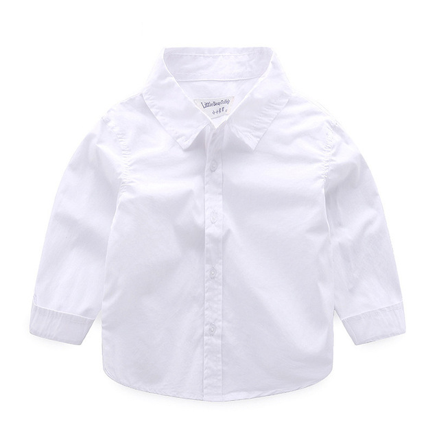 Eleganckie białe koszule formalne dla chłopców z długim rękawem, idealne na szkolne uroczystości i wesele - Wianko - 5