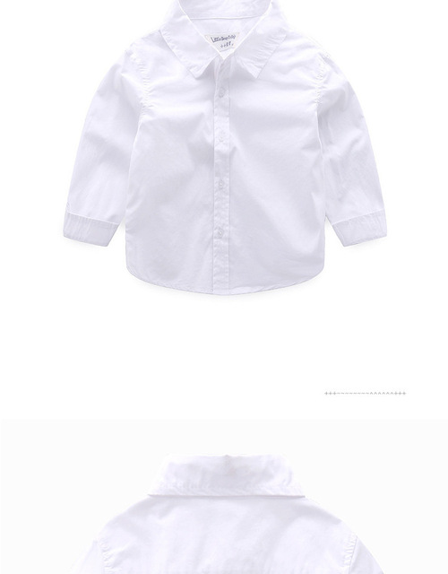 Eleganckie białe koszule formalne dla chłopców z długim rękawem, idealne na szkolne uroczystości i wesele - Wianko - 13