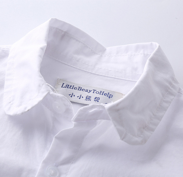 Eleganckie białe koszule formalne dla chłopców z długim rękawem, idealne na szkolne uroczystości i wesele - Wianko - 7