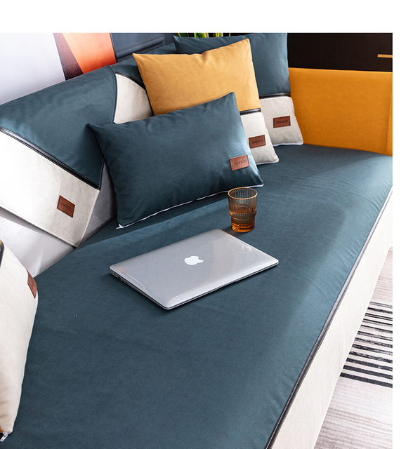 Wodoodporny pokrowiec na kanapę narożny Solid Color Slipcover 4 osobowa - Wianko - 27