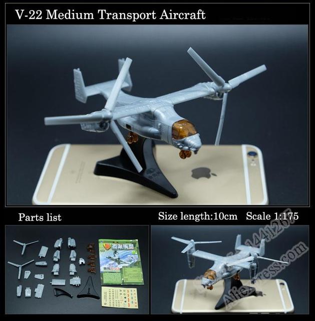 Zestaw modelarski - 1:165 4D plastikowy model montażowy samolotu J-20 Stealth Fighter, bombowca B-2, helikoptera Ospreys - Wianko - 7