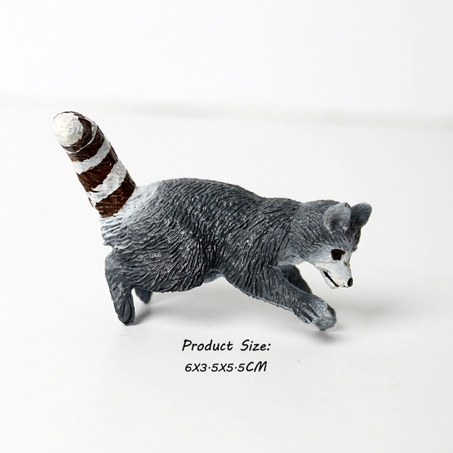 Realistyczne figury leśnych zwierząt: szop pracz, borsuk, niedźwiedź mrówkojad - modele edukacyjne zabawkowe PVC dla dzieci - Wianko - 3