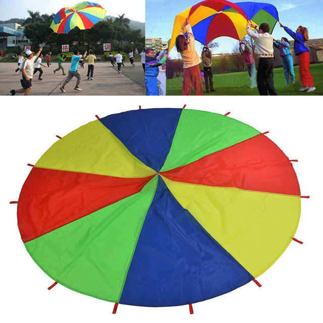 2M/3M Odkryty parasol tęczowy - zabawka skok-worek do zabawy zespołowej dla dzieci - Wianko - 1