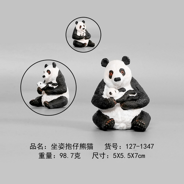Figurka plastikowa zwierzęcia - imitacja pandy, model PVC, zabawka edukacyjna dla dzieci i kolekcjonerów - Wianko - 5