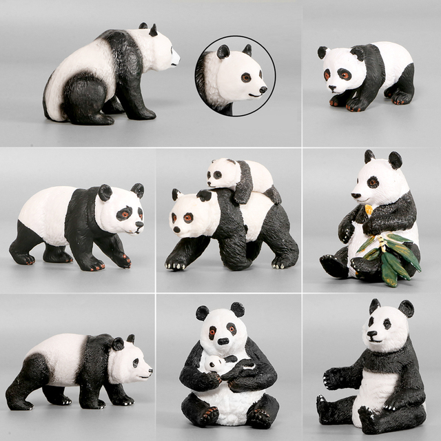 Figurka plastikowa zwierzęcia - imitacja pandy, model PVC, zabawka edukacyjna dla dzieci i kolekcjonerów - Wianko - 1