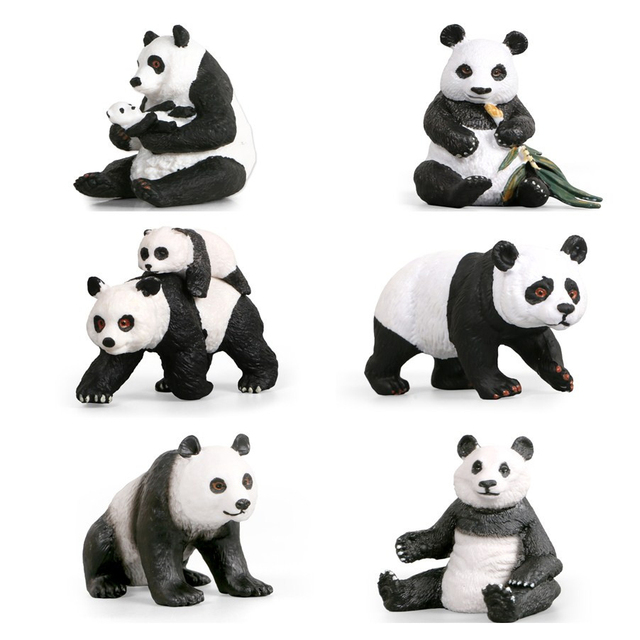 Figurka plastikowa zwierzęcia - imitacja pandy, model PVC, zabawka edukacyjna dla dzieci i kolekcjonerów - Wianko - 8