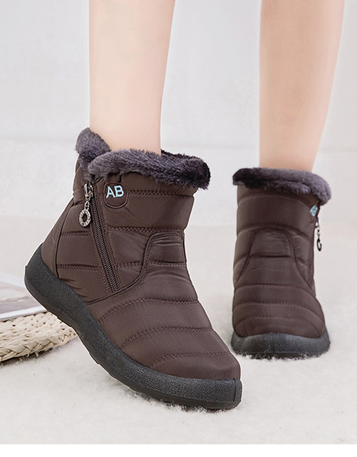 Grube pluszowe botki zamek buty zimowe na śnieg damskie wodoodporne, ciepłe i wygodne - Wianko - 17
