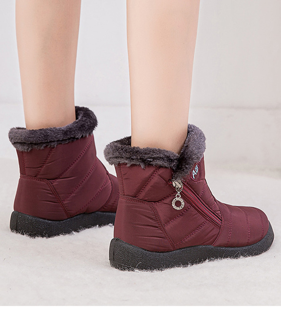 Grube pluszowe botki zamek buty zimowe na śnieg damskie wodoodporne, ciepłe i wygodne - Wianko - 15