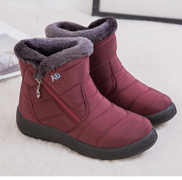 Grube pluszowe botki zamek buty zimowe na śnieg damskie wodoodporne, ciepłe i wygodne - Wianko - 7