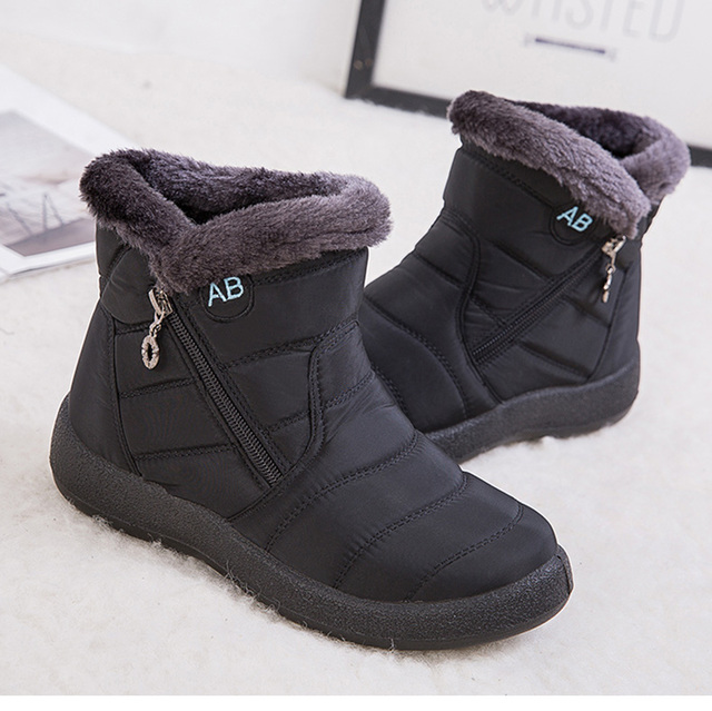 Grube pluszowe botki zamek buty zimowe na śnieg damskie wodoodporne, ciepłe i wygodne - Wianko - 11