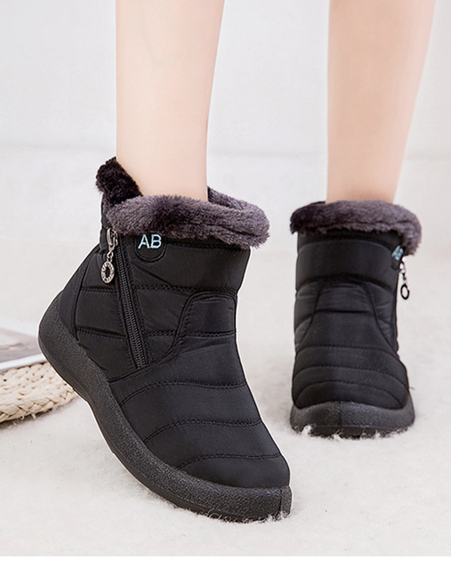 Grube pluszowe botki zamek buty zimowe na śnieg damskie wodoodporne, ciepłe i wygodne - Wianko - 16