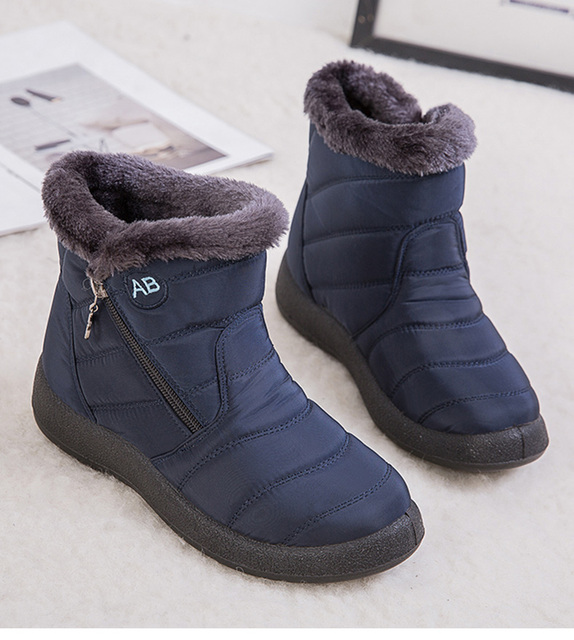 Grube pluszowe botki zamek buty zimowe na śnieg damskie wodoodporne, ciepłe i wygodne - Wianko - 9