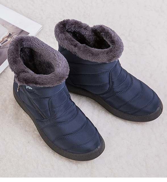Grube pluszowe botki zamek buty zimowe na śnieg damskie wodoodporne, ciepłe i wygodne - Wianko - 10