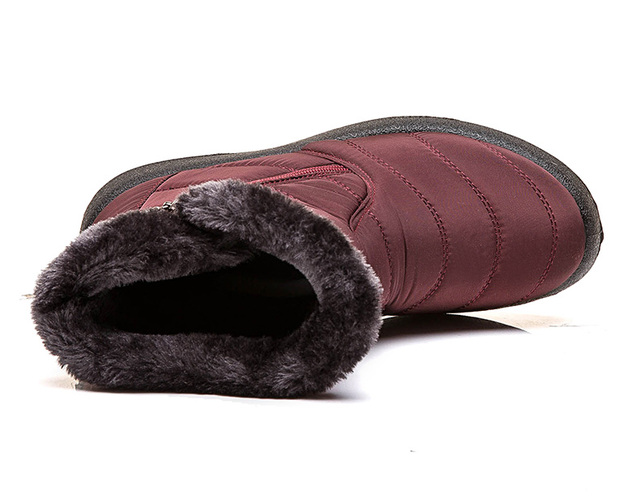 Grube pluszowe botki zamek buty zimowe na śnieg damskie wodoodporne, ciepłe i wygodne - Wianko - 6