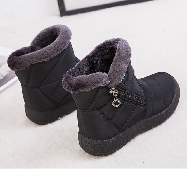 Grube pluszowe botki zamek buty zimowe na śnieg damskie wodoodporne, ciepłe i wygodne - Wianko - 12