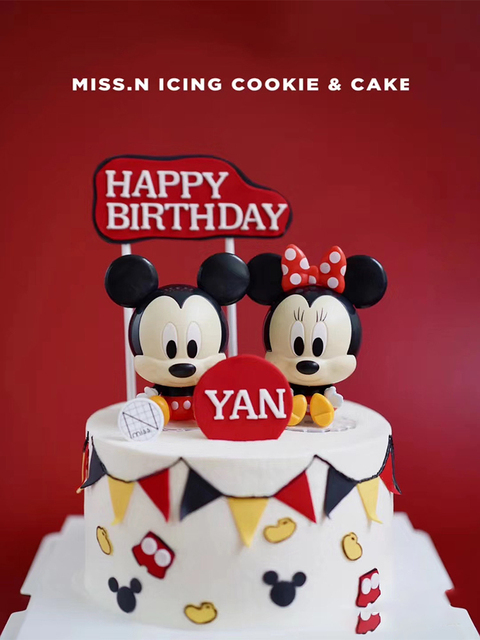 Ozdoby do dekoracji tortu Mickey i Minnie Mouse dla chłopca lub dziewczynki na urodziny - Wianko - 1
