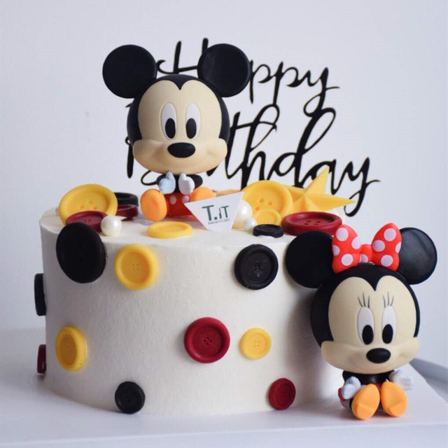 Ozdoby do dekoracji tortu Mickey i Minnie Mouse dla chłopca lub dziewczynki na urodziny - Wianko - 17