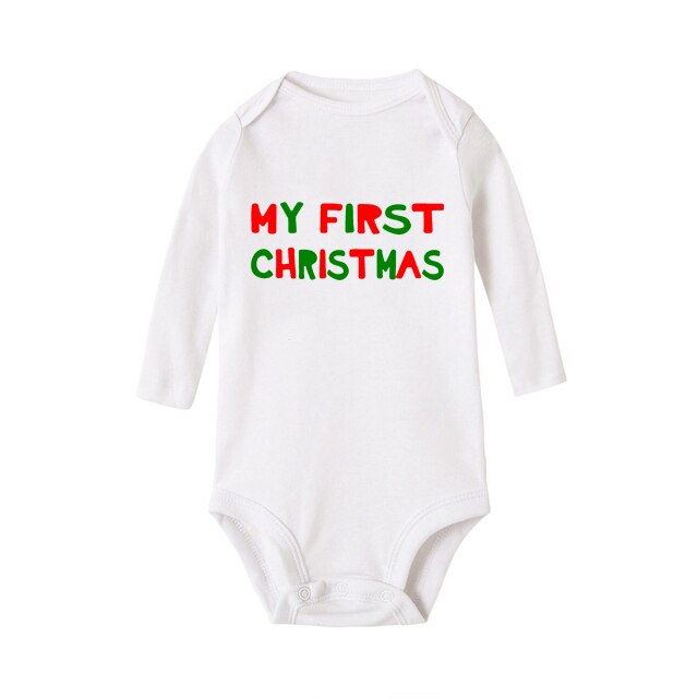 Kombinezon romper z długim rękawem dla niemowląt - Moje pierwsze święta, dziewczynki/chłopcy, unisex, ubrania na Boże Narodzenie - Wianko - 11