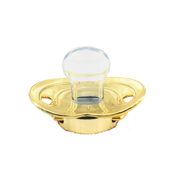 Niemowlęcy smoczek silikonowy z inicjałami, ozdobiony złotymi kryształkami, BPA-free - Wianko - 4