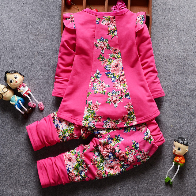 Kurtka dziewczynka z kreskówek, urocze kwiatowe ubrania w zestawie 0-4 lat, codzienna odzież dziecięca - Wianko - 10