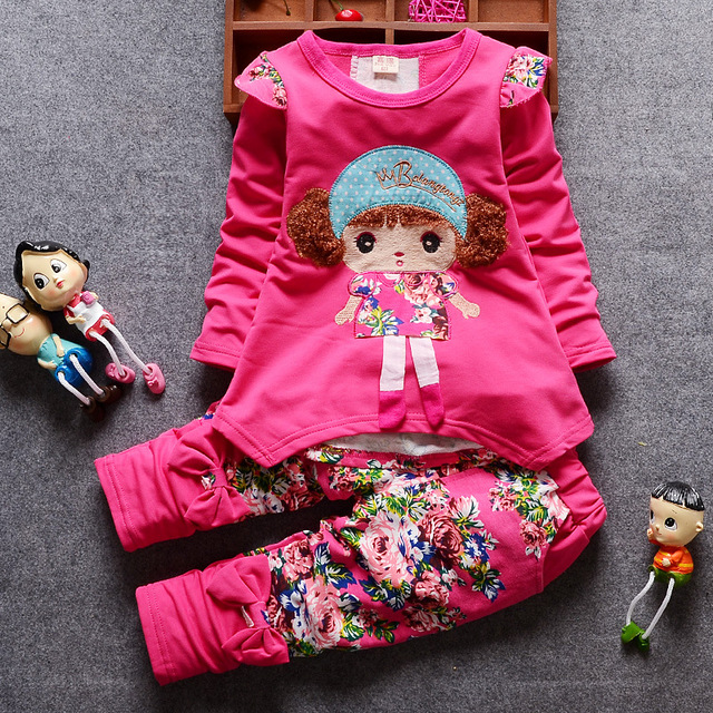 Kurtka dziewczynka z kreskówek, urocze kwiatowe ubrania w zestawie 0-4 lat, codzienna odzież dziecięca - Wianko - 9