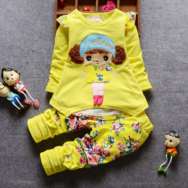 Kurtka dziewczynka z kreskówek, urocze kwiatowe ubrania w zestawie 0-4 lat, codzienna odzież dziecięca - Wianko - 7