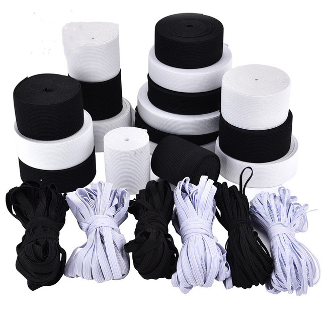 Opaski elastyczne do szycia DIY - Maska gumką Nylon 3-45mm - biały/czarny - Wianko - 1