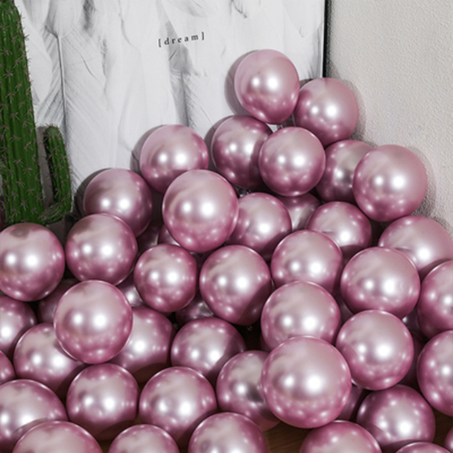 10 sztuk metalowych balonów lateksowych 5/10/12 cali złotych i srebrnych, okrągłych dekoracji na urodziny, wesele i Baby Shower - Wianko - 7