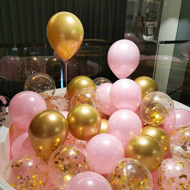 10 sztuk metalowych balonów lateksowych 5/10/12 cali złotych i srebrnych, okrągłych dekoracji na urodziny, wesele i Baby Shower - Wianko - 4